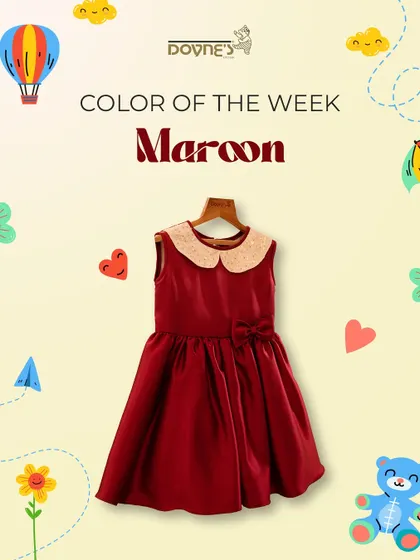 Our color of the week is Maroon! This graphic showcases my classic red satin dress, a rich and elegant choice for any special occasion.