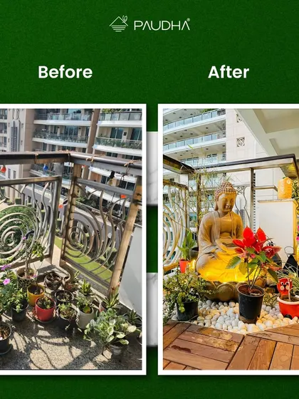 The outdoor evolution. This series of before-and-after images shows the calm before the storm of creativity, and the picturesque havens that we redefine.