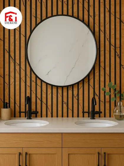 Bathroom mein bhi aap charcoal louvers ka istemal kar sakte hain. Yeh moisture resistant hote hain aur aapke vanity area ko ek designer look dete hain.