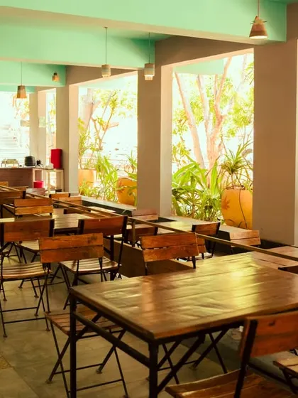 Our dining spaces are designed to be both functional for large groups and aesthetically pleasing, with views of the surrounding nature.