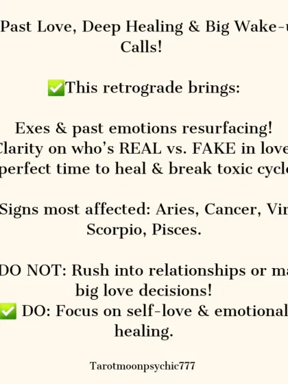 A quick guide to the Neptune retrograde. This period brings past loves and emotions back to the surface, offering clarity on who is real versus fake. It's a time for healing, not for rushing into big love decisions.