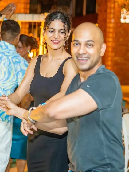 A confident and stylish pair lighting up the dance floor. It’s inspiring to watch our community members shine.