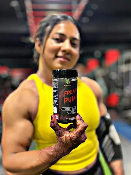 Another shot of Frankenstein Lab's 'Freaky Pump' pre-workout. It's a key part of my supplement stack for focused and intense training sessions.