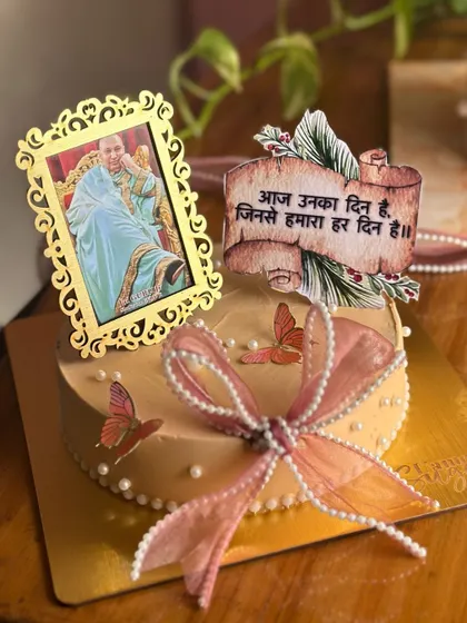 Honoring Guru Ji's birthday with a special collection of divine cakes. Each one is crafted with love and devotion, featuring elegant toppers and floral details.