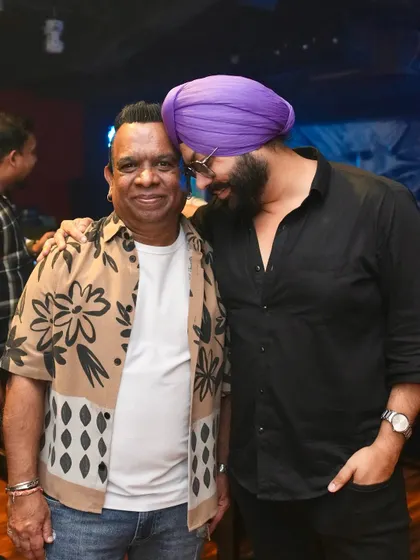 A heartfelt moment with a friend and fellow DJ. The camaraderie in our community is special.