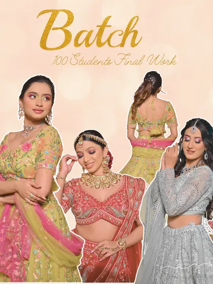 A collage showcasing the final work of my Batch 100 students. Every look tells a story of passion and precision.