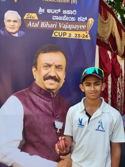 Pratyush G Shetty after his 6-wicket haul in the Vajpayee Cup.