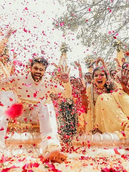 The sheer, unadulterated fun of a Haldi ceremony. We get right in the middle of the action to capture the vibrant colors, the playful chaos, and the infectious laughter that make this ritual so special.