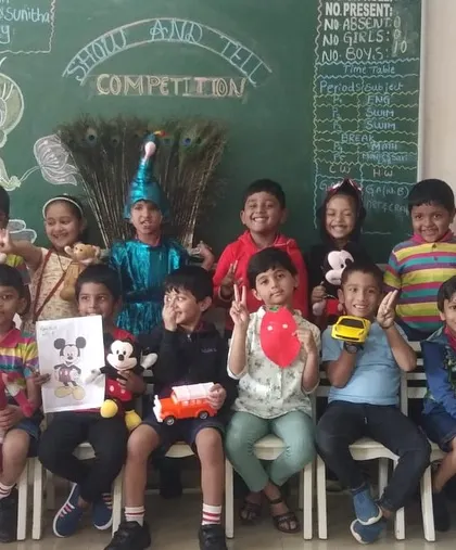 A classroom of bright young minds after their 'Show and Tell' competition. Students dressed as their favorite characters and brought items to share, building confidence and communication skills.