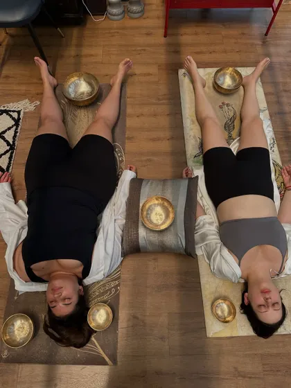 The peaceful state of surrender during a sound healing session. The goal is to let go completely, allowing the sound waves to do their work on a cellular level to reduce stress and anxiety.