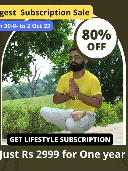 An announcement for our biggest subscription sale, offering a significant discount on our one-year lifestyle subscription. This gives you access to over 20 yoga programs, daily practice videos, and free workshops.