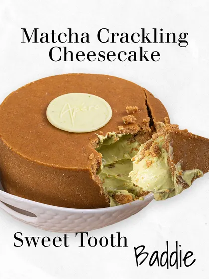 For lovers of texture, our Matcha Crackling Cheesecake is a must-try. The creamy matcha cheesecake is encased in a crunchy, crackling layer that is incredibly satisfying.