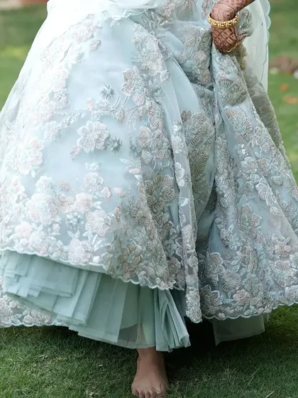 Further images showcasing my collection of modern gowns and lehengas. These photos provide different angles and details of each unique design, from romantic pre wedding shoots to elegant reception looks.
