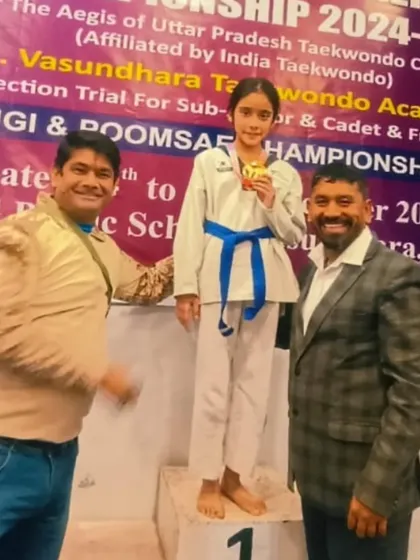 Naysha on the number one spot of the podium. Her gold medal win at the Ghaziabad championship was well-deserved.