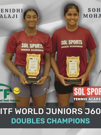 An incredible achievement for our doubles team. Congratulations to Sreenidhi Balaji and Sohini Mohanty for clinching the doubles title at the ITF World Juniors J60 tournament.