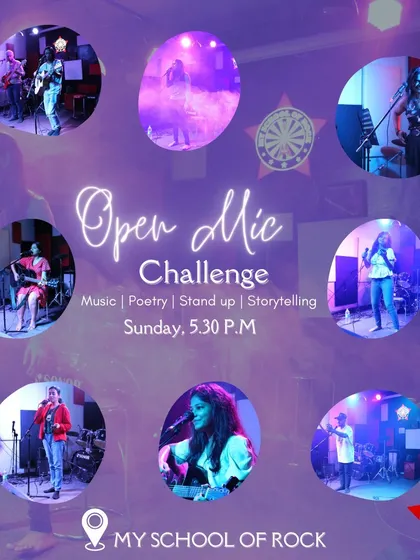 A detailed poster for Open Mic Challenge 72, outlining the prizes and rules for the competition.