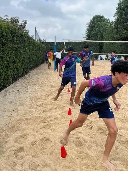 Our U15 boys training on beach sand to build lower body strength, endurance, and balance. This unconventional method gives our players a competitive edge.