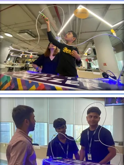 The 'Buzz Wire' game is a classic test of a steady hand and a fun addition to any event's activity zone.