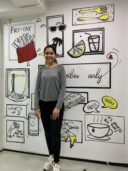 A doodle mural I created for a cafe corridor. The fun, food-themed illustrations and quirky quotes turn a simple passageway into an interactive and memorable space.