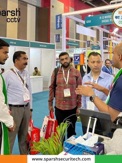 Explaining my solar-powered traffic solutions to visitors at the Traffic InfraTech Expo. I am committed to providing sustainable and efficient security options.