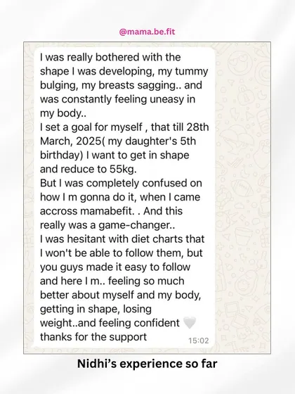 Nidhi shares her experience: "I was really bothered with the shape I was developing... I was completely confused... and this really was a game-changer." Her words show the confidence she gained through the program.