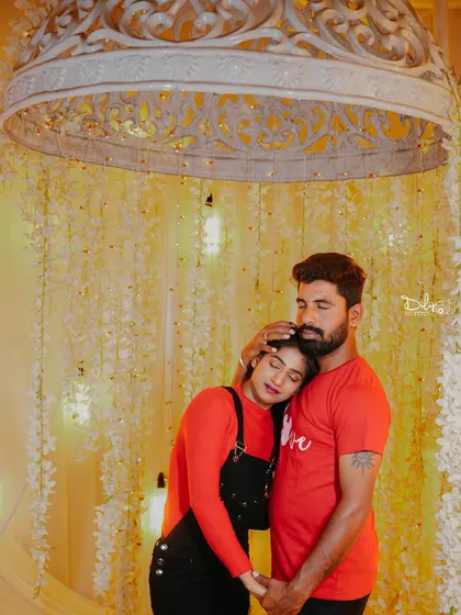 Another angle of the floral canopy, showing its versatility for different romantic poses.
