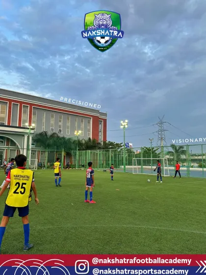 Think like a visionary, play like a champion. A wide shot of our players during a morning training match.