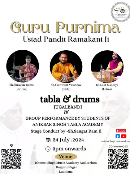 An announcement for a Tabla & Drums Jugalbandi with my dear brother, the amazing drummer Shravan Samsi. This kind of duet is a high-energy conversation between two different rhythmic traditions.