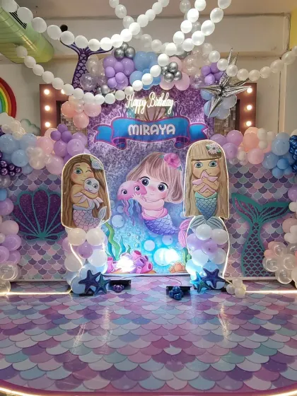 This stunning mermaid theme was part of our special offer. We believe every child deserves a beautifully decorated party, and our promotions make it even more accessible.