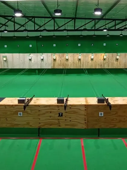 Welcome to my 10-meter air-conditioned shooting range. It's a world-class facility designed for both safety and performance, so your team can focus and have a great time.