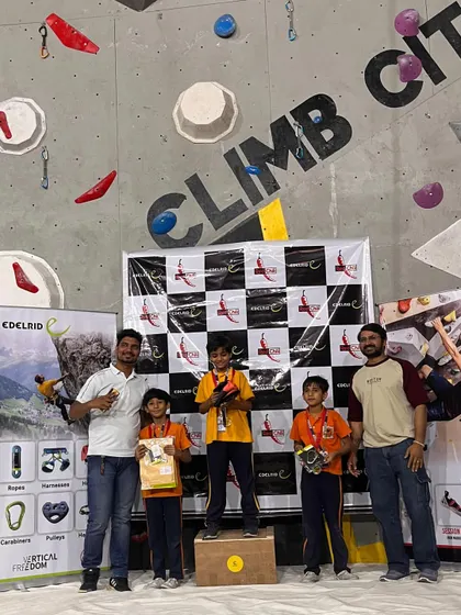 The podium moment for the Under 9 boys at our Kids Climbing Championship Vol. 3. Celebrating their achievements is a highlight for us, and we thank our sponsors for making it possible.