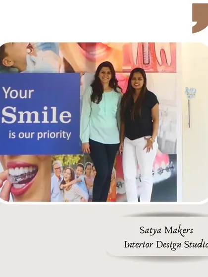 A happy moment with a client upon the successful completion of her dental clinic in Borivali. My priority is to create a space that perfectly aligns with my client's professional goals and brand.