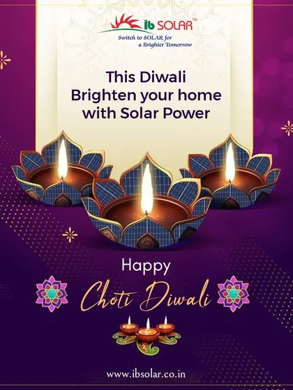 Happy Choti Diwali. On this festive occasion, we encourage everyone to brighten their homes sustainably with solar power. May the festival of lights bring you joy and prosperity.
