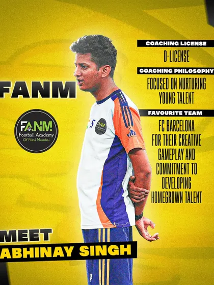 Meet Coach Abhinay Singh, another one of our dedicated D-Licensed coaches. He is focused on nurturing young talent and is inspired by FC Barcelona's commitment to homegrown players.