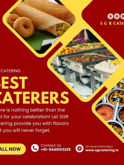 There is nothing better than the best for your celebration. This collage shows our range, from tiffin items like dosa to full buffet spreads and thalis.
