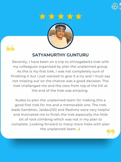 Satyamurthy Gunturu, a first-time trekker on a corporate trip, calls it a memorable and amazing experience.