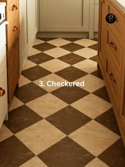 A checkered pattern is a timeless way to use brown. Brown and cream checkered floors in a kitchen feel classic yet fresh and add a lot of personality.