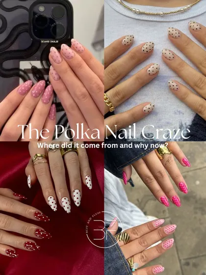 This collage showcases the versatility of the polka dot trend, from bright pinks to classic reds and blacks. There's a polka dot for every mood.