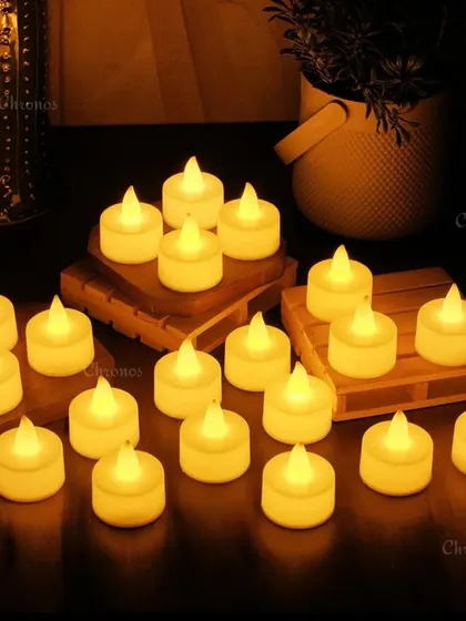 These small LED tea light diyas are perfect for decorating your home during festivals. They are safe, reusable, and provide a warm, traditional glow.