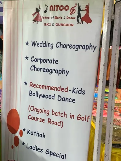 A banner from a Diwali mela I participated in, showcasing the range of services I provide, from kids' Bollywood dance to corporate and wedding choreography.