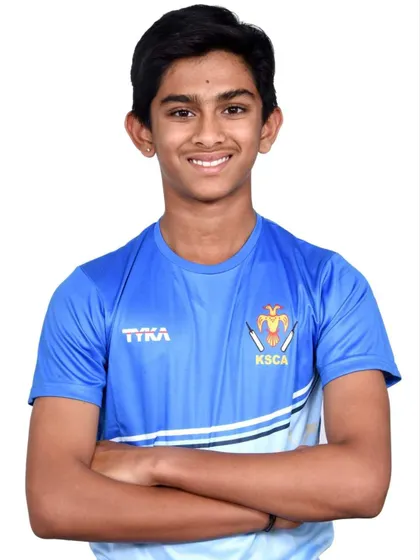 Portrait of Pratyush G Shetty, selected for the KSCA Under-16 Zonals.