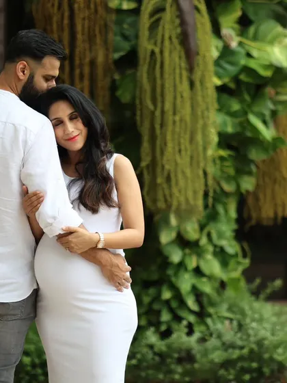 My partner and I during my pregnancy. His support and love were a constant source of strength for me.