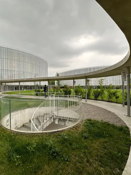 The flowing, fabric-like skin of this university building by SANAA architects in Milan. Their work is a study in lightness, transparency, and the delicate relationship between a building and its landscape.