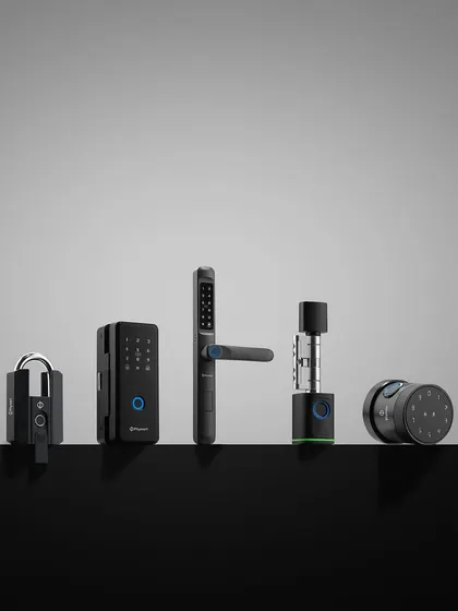 The Phynart superheroes! Capturing this group shot was immensely satisfying, blending glass, metal, and matte elements into one cohesive family of smart home products.