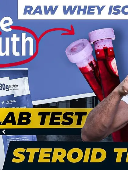 The Whole Truth Raw Whey Isolate: Steroid Test. A promotional image for the video where I test this whey isolate for banned substances.