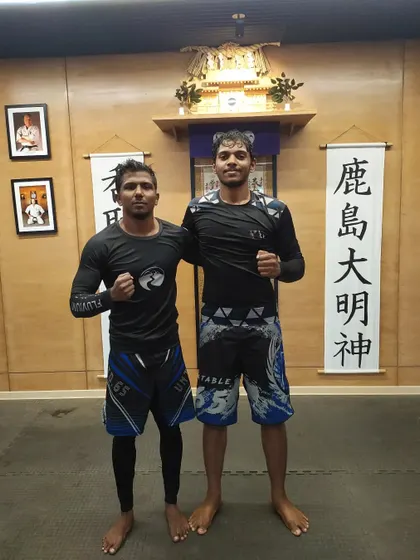 Reconnecting with my friend Derick on the mats. It's always a great training session when we get to roll together.