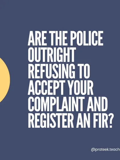 It can be frustrating when the police refuse to register your complaint or file an FIR. I outline the exact steps you can take to escalate the matter, from approaching a senior police officer to filing a private complaint with a Judicial Magistrate.