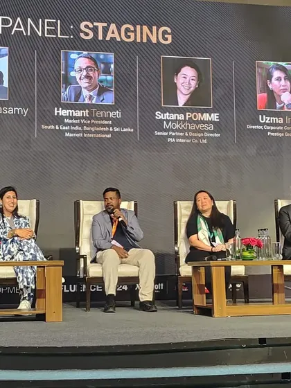 Another view of the 'Staging' panel, showing the engaging discussion between industry leaders.