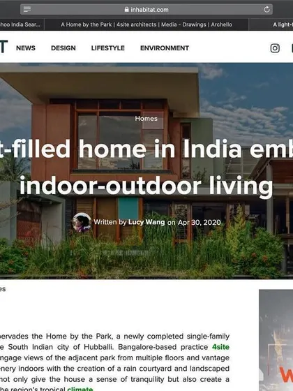 Our project was featured on the international design publication Inhabitat, which highlighted its sustainable features and embrace of indoor-outdoor living.