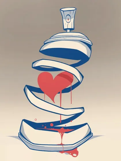 The original static design for my personal logo, 'Dkrypt da Love'. It shows a spray can unraveling to reveal a heart, symbolizing my passion for graffiti art. This is the foundation before any animation is added.